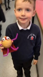 Supertato assemble! Reception have designed their own Supertato and they look amazing.
